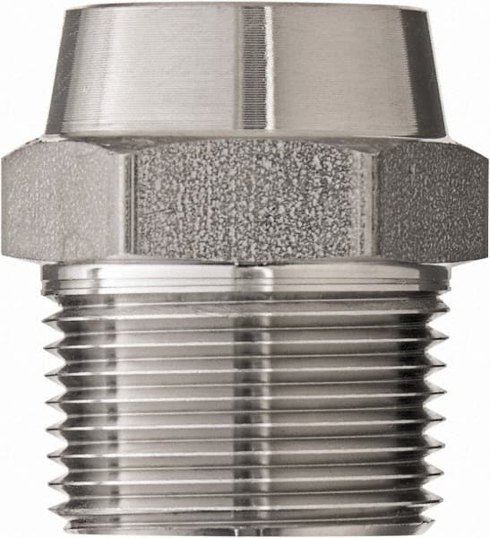 Made in USA - 2" Grade 304 Stainless Steel Pipe Hex Nipple - MNPT x Butt Weld End Connections, 1,000 psi - Benchmark Tooling