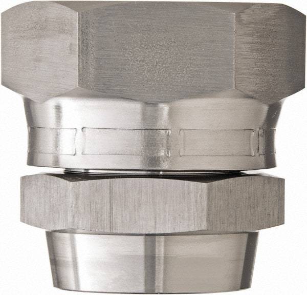 Made in USA - 2" Grade 316 Stainless Steel Pipe Swivel - Female JIC x Butt Weld End Connections, 1,800 psi - Benchmark Tooling