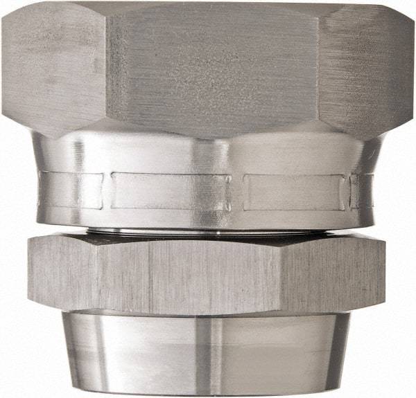 Made in USA - 1-1/4" Grade 316 Stainless Steel Pipe Swivel - Female JIC x Butt Weld End Connections, 3,000 psi - Benchmark Tooling