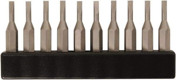 Wiha - 4mm Blade, 5/32" Drive Slotted Screwdriver Bit - 1-7/64" OAL - Benchmark Tooling