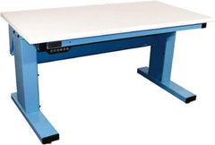 Proline - 60 Wide x 30" Deep x 42-1/2" High, Static Dissipative Workbench - Adjustable Height Legs, Light Blue - Benchmark Tooling