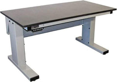 Proline - 60 Wide x 30" Deep x 42-1/2" High, Epoxy Resin Workbench - Adjustable Height Legs, Light Blue - Benchmark Tooling