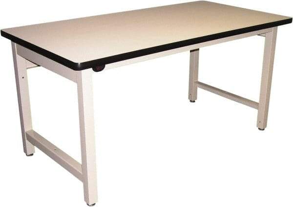 Proline - 72 Wide x 36" Deep x 36" High, Plastic Laminate Workbench - Adjustable Height Legs, Light Beige - Benchmark Tooling