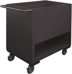 Durham - 1,200 Lb Capacity, 1 Shelf, 4-Sided Steel Stock Truck - 24" Long x 48" Wide x 40" High, Phenolic Wheels - Benchmark Tooling