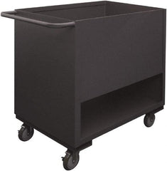 Durham - 1,200 Lb Capacity, 1 Shelf, 4-Sided Steel Stock Truck - 24" Long x 36" Wide x 40" High, Phenolic Wheels - Benchmark Tooling