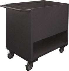 Durham - 1,200 Lb Capacity, 1 Shelf, 4-Sided Steel Stock Truck - 18" Long x 36" Wide x 41-1/4" High, Phenolic Wheels - Benchmark Tooling