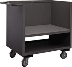 Durham - 1,200 Lb Capacity, 1 Shelf, 3-Sided Steel Truck - 24" Long x 48" Wide x 41-1/4" High, Phenolic Wheels - Benchmark Tooling