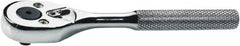 Proto - 1/4" Drive Pear Head Ratchet - Full Polish Chrome Finish, 5" OAL, 90 Gear Teeth, Standard Handle, Reversible Head - Benchmark Tooling