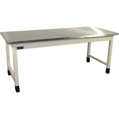 Proline - 72 Wide x 30" Deep x 36" High, Stainless Steel Workbench - Adjustable Height Legs, Light Beige - Benchmark Tooling