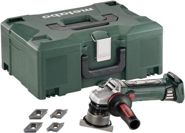 Metabo - 45° Bevel Angle, 5/32" Bevel Capacity, 7,000 RPM, Cordless Beveler - 5.5 Amps, 1/8" Min Workpiece Thickness - Benchmark Tooling