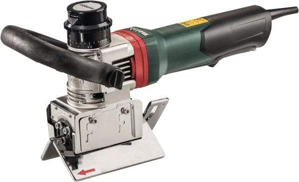 Metabo - 0 to 90° Bevel Angle, 3/8" Bevel Capacity, 12,500 RPM, 840 Power Rating, Electric Beveler - 13 Amps, 1/4" Min Workpiece Thickness - Benchmark Tooling