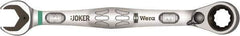 Wera - 18mm 12 Point Combination Wrench - 15° Offset Angle, 9-23/64" OAL, Chrome Molybdenum Steel, Chrome Finish - Benchmark Tooling