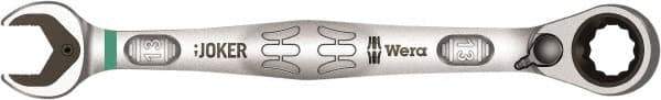 Wera - 15mm 12 Point Combination Wrench - 15° Offset Angle, 8" OAL, Chrome Molybdenum Steel, Chrome Finish - Benchmark Tooling