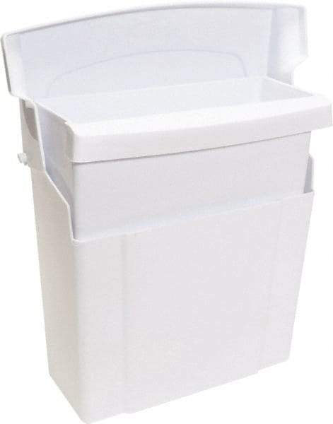 O-Cedar - Plastic Feminine Hygiene Product Receptacle - Surface Mount, 12" High x 5" Wide x 10" Deep, White - Benchmark Tooling