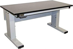 Proline - 60 Wide x 30" Deep x 42-1/2" High, Chem-Guard Workbench - Adjustable Height Legs, Light Gray - Benchmark Tooling