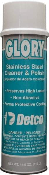 Detco - 20 fl oz Aerosol Stainless Steel Cleaner & Polish - Lemon Scented, Aerosol Can Container - Benchmark Tooling