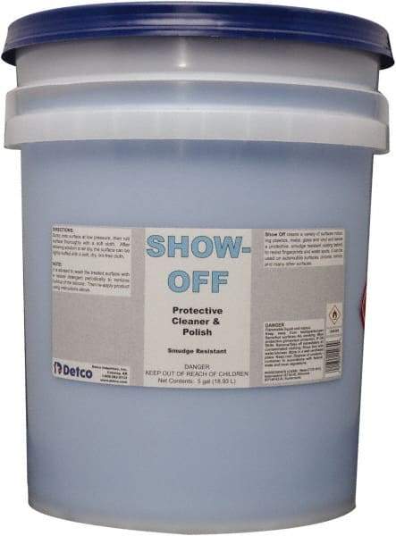 Detco - 5 Gal Pail Unscented Glass Cleaner - Use on Glass, Plastic Surfaces - Benchmark Tooling