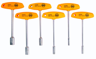 6 Piece - 3/16 - 1/2" - Ergonomic Comfort Grip T-Handle Inch Nut Driver Set - Benchmark Tooling