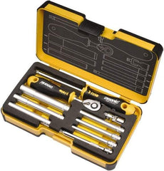 Felo - 10 Piece 1/4" Drive Chrome Finish Socket Set - 6 Points, 5.5mm to 13mm Range, Metric Measurement Standard - Benchmark Tooling