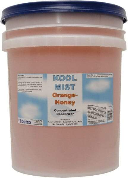 Detco - 5 Gal Pail Deodorizer - Liquid, Orange-Honey Scent, Concentrated, Environmentally Safe - Benchmark Tooling