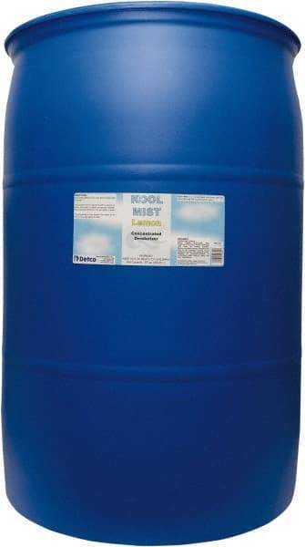 Detco - 55 Gal Drum Deodorizer - Liquid, Lemon Scent, Concentrated, Environmentally Safe - Benchmark Tooling