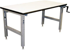 Proline - 60 Wide x 30" Deep x 42" High, Static Dissipative Workbench - Adjustable Height Legs, Light Gray - Benchmark Tooling