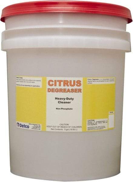 Detco - 5 Gal Bucket Cleaner/Degreaser - Liquid, Butyl-Based, Citrus - Benchmark Tooling