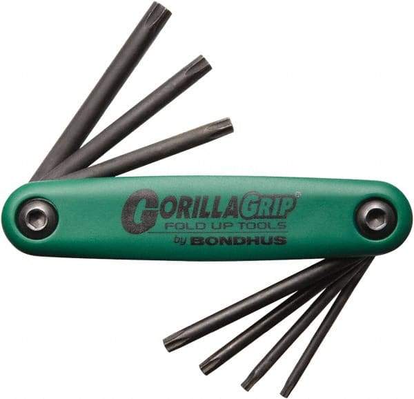 Bondhus - 7 Piece T7 to T25 Fold-Up Torx Key Set - 7, 8, 9, 10, 15, 20, 25 Torx Size - Benchmark Tooling