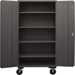 Durham - 4 Shelf Locking Storage Cabinet - Steel, 48" Wide x 24" Deep x 80" High, Gray - Benchmark Tooling