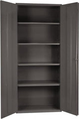 Durham - 4 Shelf Locking Storage Cabinet - Steel, 36" Wide x 24" Deep x 84" High, Gray - Benchmark Tooling