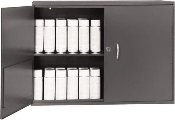 Durham - 1 Shelf Wall Storage Cabinet - Steel, 33-3/4" Wide x 11-7/8" Deep x 23-7/8" High, Gray - Benchmark Tooling