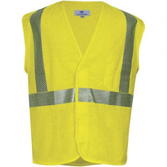 National Safety Apparel - Size 4XL Flame Resistant/Retardant Yellow Mesh Public Safety High Visibility Vest - Exact Industrial Supply