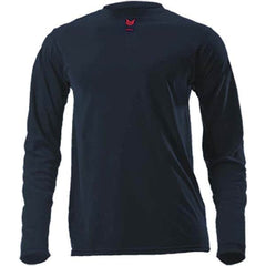 National Safety Apparel - Size 4XL Navy Blue Flame Resistant/Retardant Long Sleeve Base Layer Shirt - Exact Industrial Supply