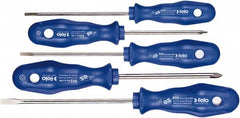 Felo - 5 Piece Phillips & Slotted Screwdriver Set - Bit Sizes: Philips #1 to #2, Comes in Cardboard/Plastic Window - Benchmark Tooling