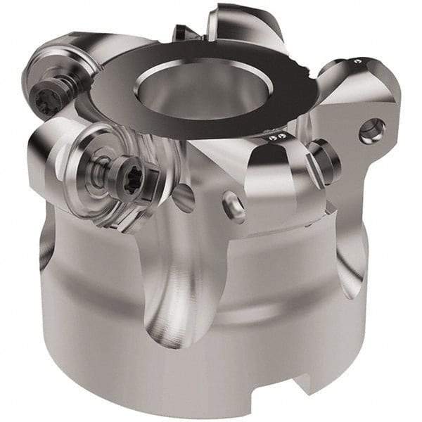 Seco - 2" Cut Diam, 6mm Max Depth, 3/4" Arbor Hole, 5 Inserts, RNMU12.. Insert Style, Indexable Copy Face Mill - R220.28 Cutter Style, 12,500 Max RPM, 1-1/2 High, Through Coolant, Series R220 - Benchmark Tooling
