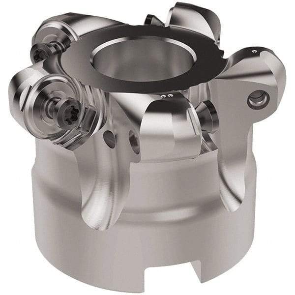 Seco - 52mm Cut Diam, 6mm Max Depth, 22mm Arbor Hole, 5 Inserts, RNMU12.. Insert Style, Indexable Copy Face Mill - R220.28 Cutter Style, 12,300 Max RPM, 40mm High, Through Coolant, Series R220 - Benchmark Tooling