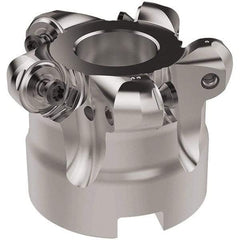 Seco - 52mm Cut Diam, 6mm Max Depth, 22mm Arbor Hole, 5 Inserts, RNMU12.. Insert Style, Indexable Copy Face Mill - R220.28 Cutter Style, 12,300 Max RPM, 40mm High, Through Coolant, Series R220 - Benchmark Tooling