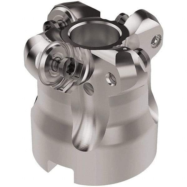 Seco - 40mm Cut Diam, 6mm Max Depth, 16mm Arbor Hole, 4 Inserts, RNMU12.. Insert Style, Indexable Copy Face Mill - R220.28 Cutter Style, 14,000 Max RPM, 40mm High, Through Coolant, Series R220 - Benchmark Tooling