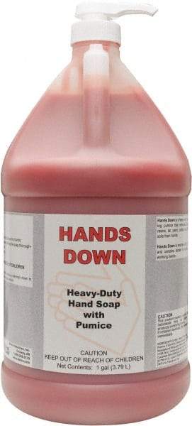 Detco - 1 Gal Pump Bottle Gel Hand Cleaner with Grit - Red, Cherry Scent - Benchmark Tooling