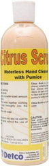 Detco - 16 oz Squeeze Bottle Cream Hand Cleaner with Grit - Orange (Color), Citrus Scent - Benchmark Tooling