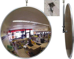 Se-Kure Domes&Mirrors - Indoor Round Convex Safety, Traffic & Inspection Mirrors - Acrylic Lens, Hardboard Backing, 26" Diam, 26' Max Covered Distance - Benchmark Tooling