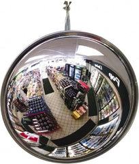 Se-Kure Domes&Mirrors - Indoor Round Convex Safety, Traffic & Inspection Mirrors - Acrylic Lens, Hardboard Backing, 24" Diam, 72' Max Covered Distance - Benchmark Tooling