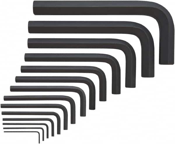 Bondhus - 14 Piece, L-Key Mini Hex Key Set - 2 to 19mm Range, Protanium High Torque Steel - Benchmark Tooling
