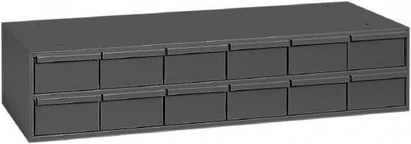 Durham - 12 Drawer, Small Parts Steel Storage Cabinet - 11-5/8" Deep x 33-3/4" Wide x 7-3/8" High - Benchmark Tooling