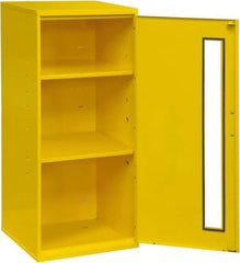 Durham - 2 Shelf Wall Storage Cabinet - Steel, 13-3/4" Wide x 12-3/4" Deep x 30" High, Yellow - Benchmark Tooling