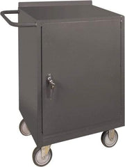 Durham - 1,200 Lb Capacity, 18" Wide x 24" Long x 39-3/4" High Mobile Cart - 1 Door, 1 Shelf, Steel, 2 Rigid/2 Swivel Casters - Benchmark Tooling