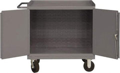 Durham - 2,000 Lb Capacity, 24" Wide x 36" Long x 40-1/2" High Mobile Cart - 2 Door, Steel, 2 Rigid/2 Swivel Casters - Benchmark Tooling