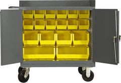 Durham - 2,000 Lb Capacity, 24" Wide x 36" Long x 40-1/2" High Mobile Cart - 2 Door, Steel, 2 Rigid/2 Swivel Casters - Benchmark Tooling