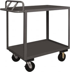 Durham - 3,600 Lb Capacity, 30" Wide x 48" Long x 39" High Service Cart - 2 Shelf, Steel, 2 Rigid/2 Swivel Casters - Benchmark Tooling