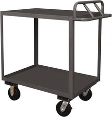 Durham - 3,600 Lb Capacity, 18" Wide x 30" Long x 39" High Service Cart - 2 Shelf, Steel, 2 Rigid/2 Swivel Casters - Benchmark Tooling